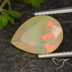 Opale Multicolore naturale da 1.75 ct, Forma a pera, Trasparente
