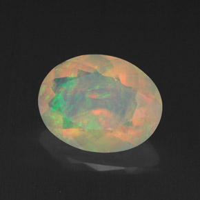 Opale naturale multicolore da 1,71 ct, taglio ovale, trasparente