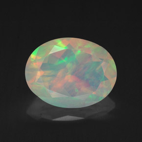 Opale naturale multicolore da 1,75 ct, taglio ovale, trasparente