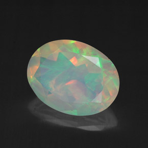 Opale naturale multicolore da 1,75 ct, taglio ovale, trasparente