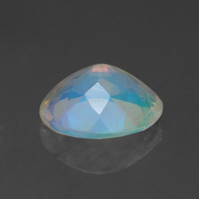 Opale naturale multicolore da 1,28 ct, taglio ovale, trasparente