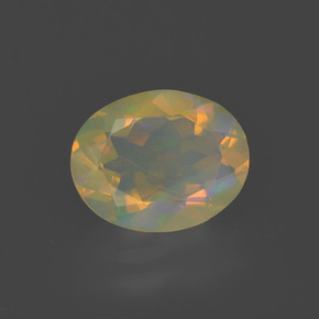 Opale naturale multicolore da 1,47 ct, taglio ovale, trasparente
