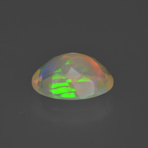 Opale naturale multicolore da 1,47 ct, taglio ovale, trasparente