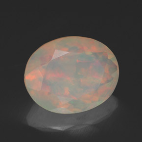 Opale naturale multicolore da 1,46 ct, trasparente, trasparente/traslucido