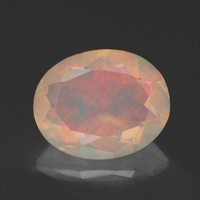 Opale naturale multicolore da 1,54 ct, taglio ovale, trasparente