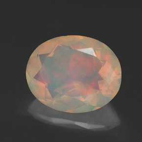 Opale naturale multicolore da 1,54 ct, taglio ovale, trasparente