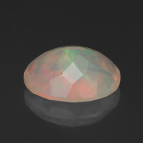 Opale naturale multicolore da 1,54 ct, taglio ovale, trasparente