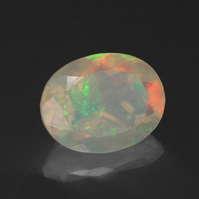 Opale naturale multicolore da 1,34 ct, taglio ovale, trasparente