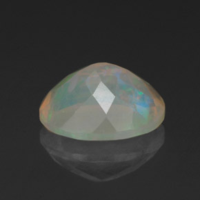 Opale naturale multicolore da 1,34 ct, taglio ovale, trasparente
