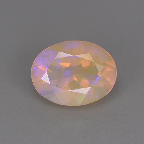 Opale naturale multicolore da 1,18 ct, taglio ovale, trasparente