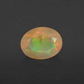 Opale naturale multicolore da 1,28 ct, taglio ovale, traslucido