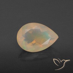 1.26ct Naturale Multicolore Opale, Forma a pera, Trasparente, Photo A