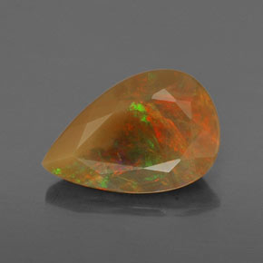 Opale Multicolore naturale da 1.62 ct, Forma a pera, Trasparente