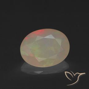 1.14ct Naturale Multicolore Opale, Ovale, Traslucido