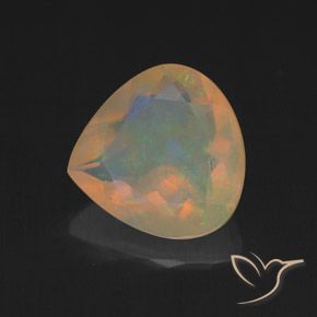Opale Multicolore naturale da 1.46 ct, Forma a pera, Trasparente