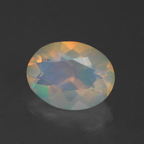 Opale naturale multicolore da 1,07 ct, taglio ovale, trasparente