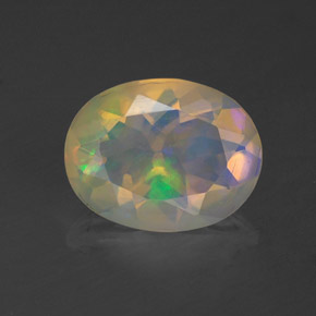 Opale naturale multicolore da 1,12 ct, taglio ovale, trasparente