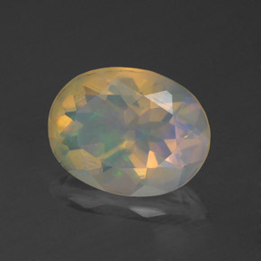 Opale naturale multicolore da 1,12 ct, taglio ovale, trasparente