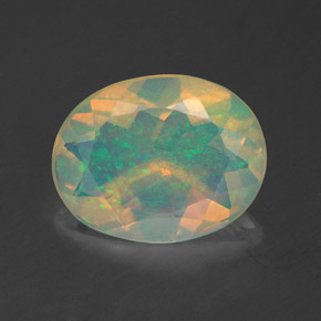 Opale naturale multicolore da 1,38 ct, taglio ovale, trasparente