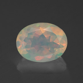 Opale naturale multicolore da 1,33 ct, taglio ovale, trasparente
