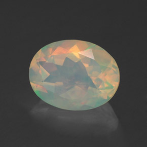 Opale naturale multicolore da 1,33 ct, taglio ovale, trasparente