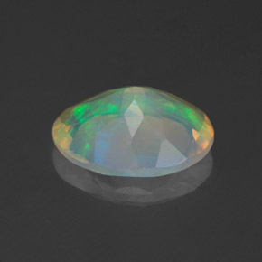 Opale naturale multicolore da 1,24 ct, taglio ovale, trasparente