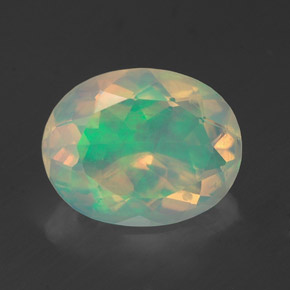 Opale naturale multicolore da 1,60 ct, taglio ovale, trasparente