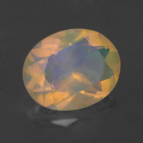 Opale naturale multicolore da 1,76 ct, taglio ovale, trasparente