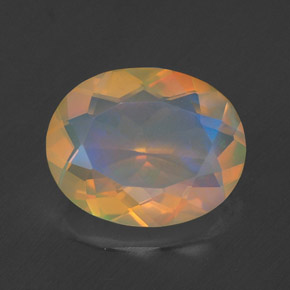 Opale naturale multicolore da 1,59 ct, taglio ovale, trasparente