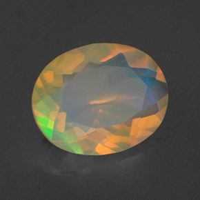 Opale naturale multicolore da 1,59 ct, taglio ovale, trasparente