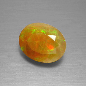 Opale naturale multicolore da 1,51 ct, taglio ovale, traslucido