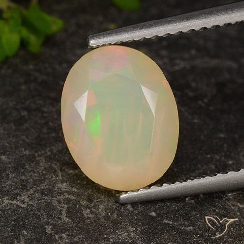 1.96ct Naturale Multicolore Opale, Ovale, Trasparente/Traslucido, Photo A