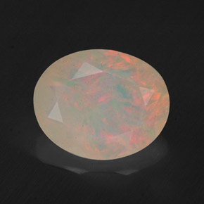 Opale naturale multicolore da 1,57 ct, trasparente, trasparente/traslucido