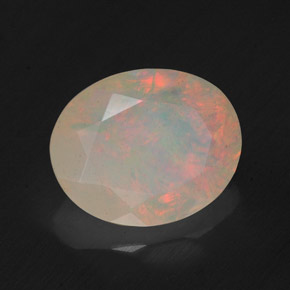Opale naturale multicolore da 1,57 ct, trasparente, trasparente/traslucido