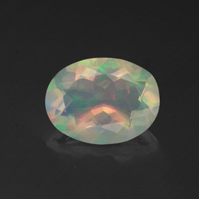 Opale naturale multicolore da 1,14 ct, taglio ovale, trasparente