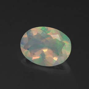 Opale naturale multicolore da 1,14 ct, taglio ovale, trasparente