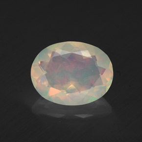 Opale naturale multicolore da 1,22 ct, taglio ovale, trasparente