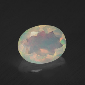 Opale naturale multicolore da 1,22 ct, taglio ovale, trasparente