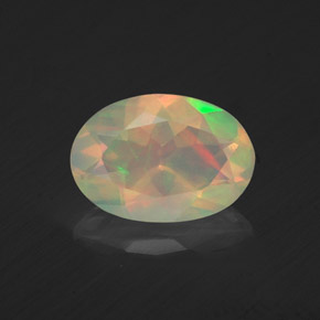 Opale naturale multicolore da 1,09 ct, taglio ovale, trasparente