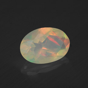 Opale naturale multicolore da 1,09 ct, taglio ovale, trasparente