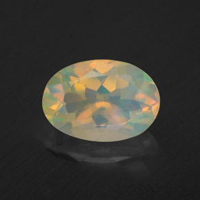 Opale naturale multicolore da 1,26 ct, taglio ovale, trasparente