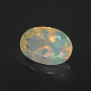 Opale naturale multicolore da 1,26 ct, taglio ovale, trasparente