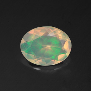 Opale naturale multicolore da 1,10 ct, taglio ovale, trasparente