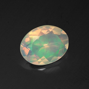 Opale naturale multicolore da 1,10 ct, taglio ovale, trasparente