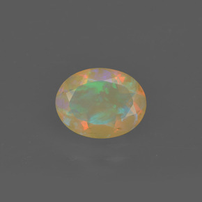 Opale naturale multicolore da 1,05 ct, taglio ovale, trasparente