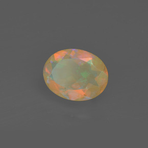 Opale naturale multicolore da 1,05 ct, taglio ovale, trasparente