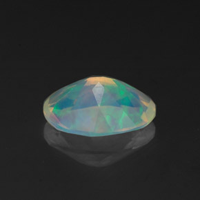 Opale naturale multicolore da 0,96 ct, taglio ovale, trasparente