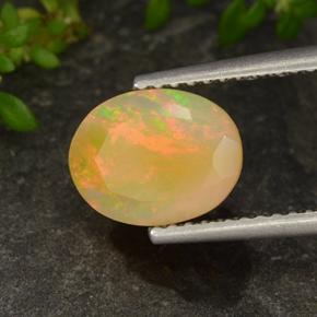 Opale naturale multicolore da 1,46 ct, taglio ovale, traslucido