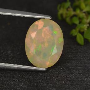 Opale naturale multicolore da 1,14 ct, taglio ovale, traslucido