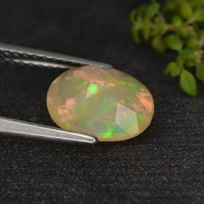 Opale naturale multicolore da 1,14 ct, taglio ovale, traslucido